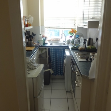 The little kitchen in the flat I was staying in.
